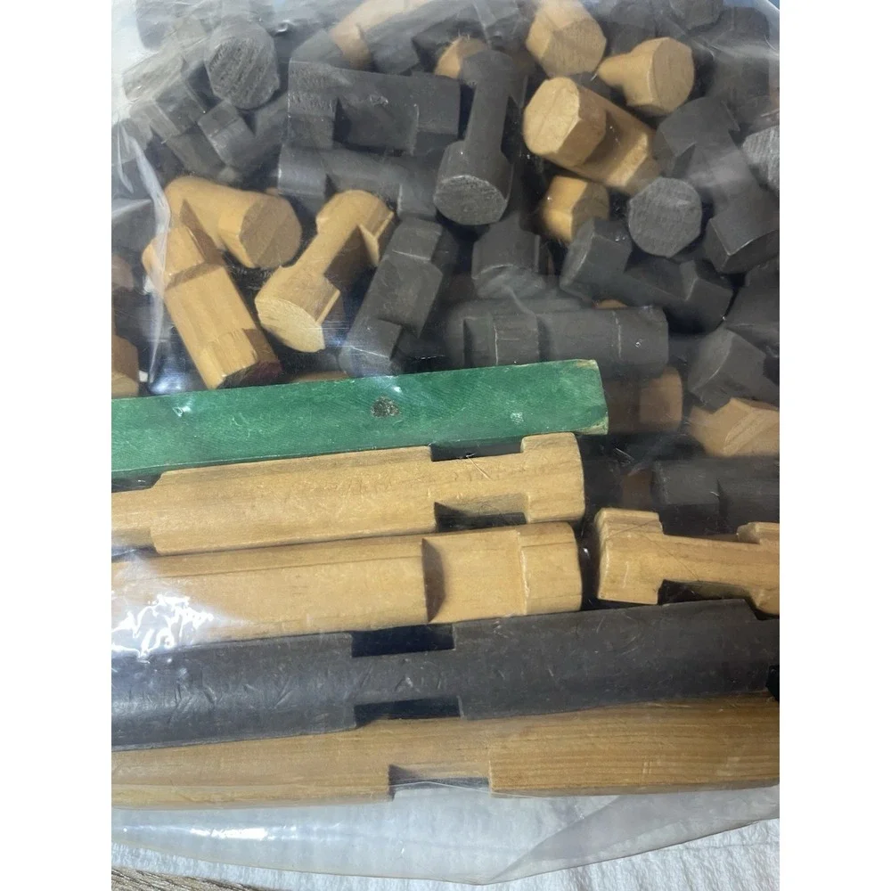 Vintage Lincoln Logs 130pcs Loose In Bag Lots Of Play Left Lots Of Fun
